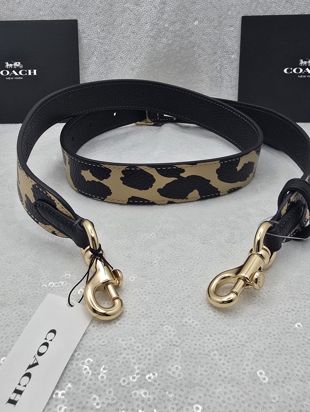 Coach Leather Leopard Print Replacement Reversible Adjustable Bag Strap - Picture 5 of 16